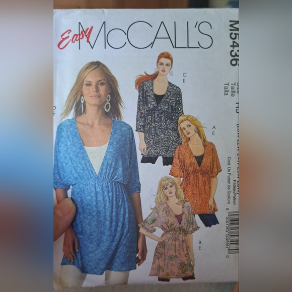 Mccalls Pattern 5436 PLUS Size Pattern. UNCUT 20W-28W - Picture 1 of 2